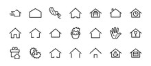 Simple Set Of Color Editable House Icon Templates. Contains Such Icons, Home Calendar, Coffee Shop And Other Vector Signs Isolated On A White Background For Graphic And Web Design