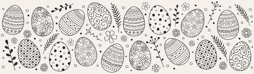 Wall Mural - beautiful easter eggs - decoration. vector