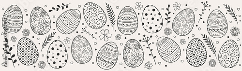 Beautiful Easter eggs - decoration. Vector Wallpaper Mural