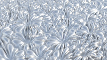 Abstract Chrome Flowers Wall Pattern. Chromium Background
