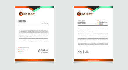 Business Letterhead template with modern abstract design vector Illustration EPS 10