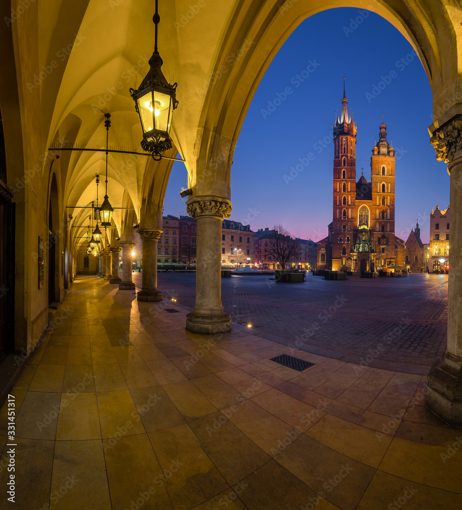 Market Square, Cracow Old Town, Poland - obrazy, fototapety, plakaty 