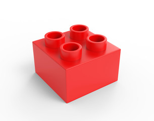 Blank building block for branding, 3d render illustration.