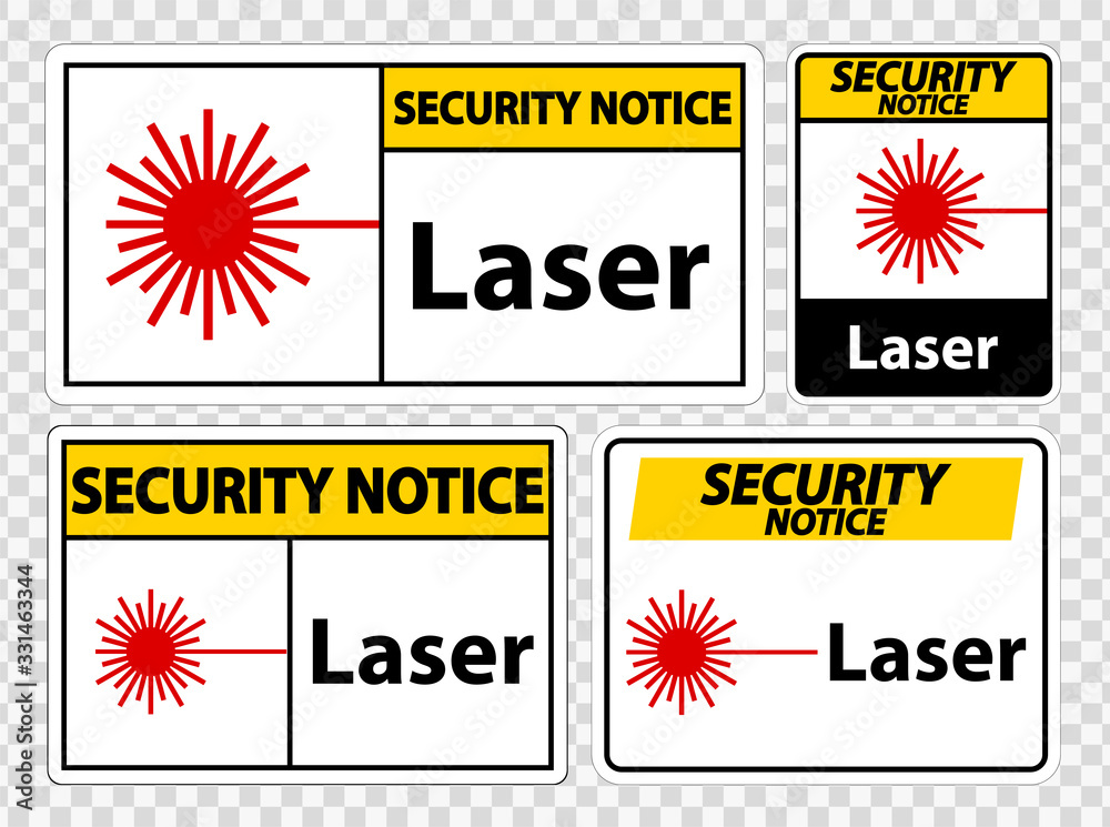 Security Notice Laser Symbol Sign Symbol Sign Isolate on transparent ...
