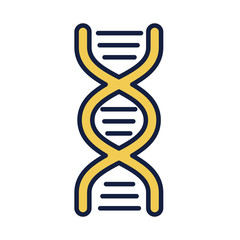 Poster - dna molecule structure line and fill style