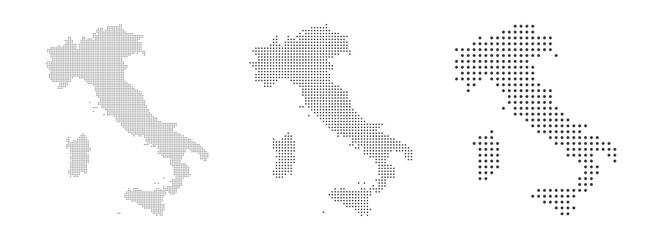 Wall Mural - Abstract Italy Map with dot Pixel Spot Modern Concept Design Isolated on White background Vector illustration.