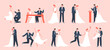 Wedding couple. Marriage bride and groom, newlyweds in love, young family dancing and celebrating, marriage ceremony vector illustration set. Bride and groom, wedding marriage love, dress newlywed