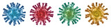 Fototapeta  - Virus isolé sur fond blanc - Virologie et Microbiologie 3D - Coronavirus COVID-19 concept