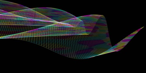 Poster - Abstract 3d mesh wave background. Futuristic technology style. Elegant background for business presentations.