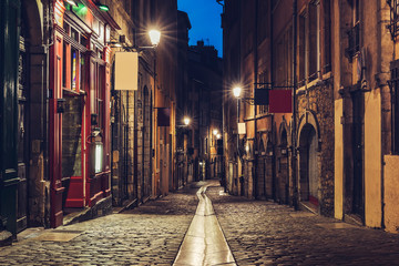 Poster - Little street in old Lyon