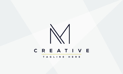 Aufkleber - Unique modern creative elegant Letter M logo design or MM initials vector monogram symbol.