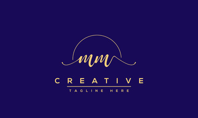 Aufkleber - Unique modern creative elegant Letter M logo design or MM initials vector monogram symbol.