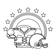 Sticker - american football sport helmet with front shirt