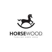 Horsewood Logo, With Seesaw Horse Toy Vector