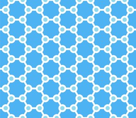 Wall Mural - Hexagonal seamless pattern. Abstact geometric texture. Blue geometric pattern with lines. Vector illustration isolated on white background.