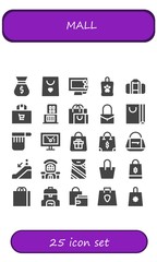 Poster - Modern Simple Set of mall Vector filled Icons