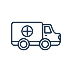 Wall Mural - ambulance icon, line style