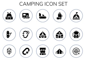 Wall Mural - camping icon set