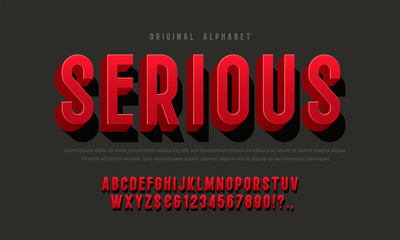 Fototapete - condensed 3d display font design, alphabet, letters and numbers.
