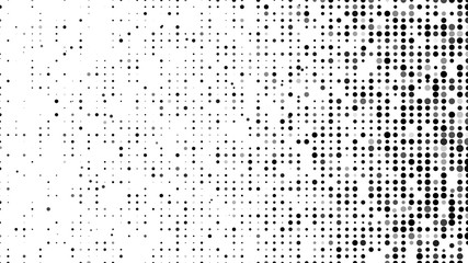 Poster - Abstract halftone texture. Vector dots background. Black particles of different sizes.