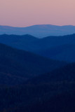 Fototapeta Lawenda - Late Afternoon Color at the End of a Late Winter Day in the Blue Ridge Mountains