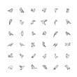 Set of different birds. Vector line icons. Set of different birds