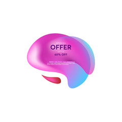 Wall Mural - abstract pink liquid shape. fluid design, abstract modern graphic elements. dynamical colored forms 