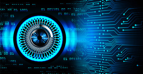 blue eye cyber circuit future technology concept background