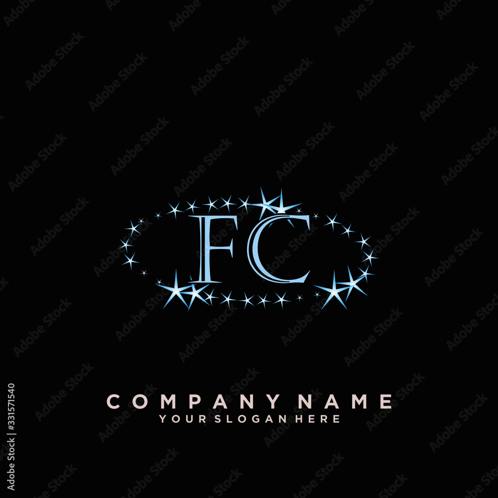 Initial Letter FC Logo With circle Template Vector Stock Vector | Adobe ...