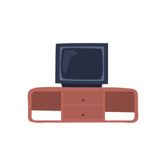 Poster - Isolated tv over furniture flat style icon vector design