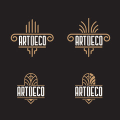 Art Deco ornaments logo template