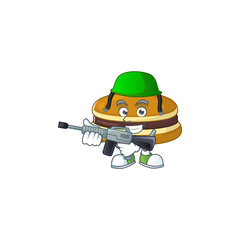 Sticker - An elegant picture of dorayaki as an Army having machine gun