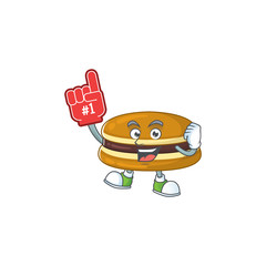 Sticker - Dorayaki presented in cartoon character design with Foam finger