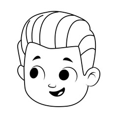 Wall Mural - cute little boy head avatar character