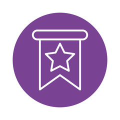 Sticker - star in label block style icon