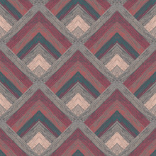 Seamless Geometric Zigzag Pattern. Grey, Pink Stripes.