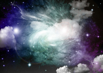 galaxy in a free space. 3D rendering