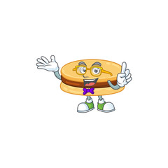 Sticker - Super Funny brown alfajor in nerd mascot design style