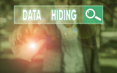Fototapete - Writing note showing Data Hiding. Business concept for Secretly embedding data in graphics images and other file types