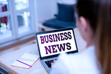 Poster - Word writing text Business News. Business photo showcasing information reported in a newspaper or news magazine