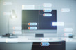 © Pixels Hunter - Multi exposure of abstract graphic coding sketch on modern computer background, big data and networking concept