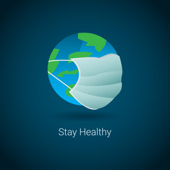 keep calm and stay healthy vector template design illustration