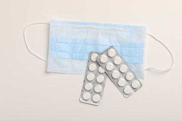 Medical mask and tablets for Corona protection