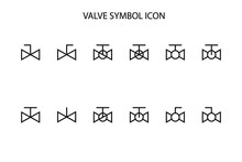 Valve Symbol Icon Set, Water Valve Icon