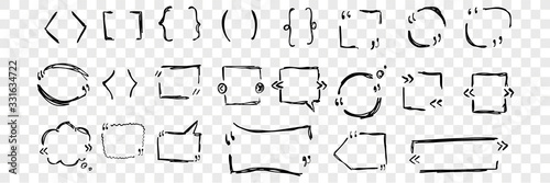 Fotomural Different hand drawn quotation marks set collection