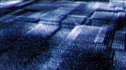 Poster - Futuristic digital generated image abstract matrix particles de-focus grid in cyber space digital background environment
