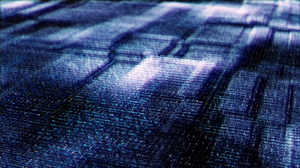 Poster - Futuristic digital generated image abstract matrix particles de-focus grid in cyber space digital background environment