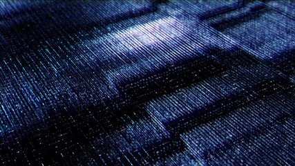 Poster - Futuristic digital generated image abstract matrix particles de-focus grid in cyber space digital background environment