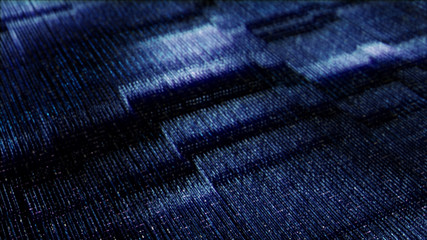 Poster - Futuristic digital generated image abstract matrix particles de-focus grid in cyber space digital background environment