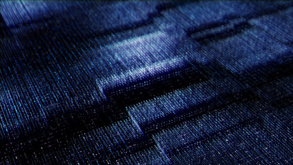 Poster - Futuristic digital generated image abstract matrix particles de-focus grid in cyber space digital background environment